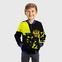 Бомбер детский Россия имперский стиль пиксели, цвет: 3D-синий — фото 2