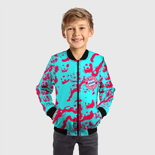 Детский бомбер Бавария Мюнхен спорт текстура / 3D-Черный – фото 3