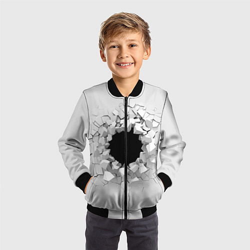 Детский бомбер Взрыв стены изнутри / 3D-Черный – фото 3