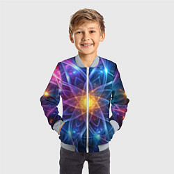 Бомбер детский Космический закрученный узор-лотос: энергия вселен, цвет: 3D-серый — фото 2