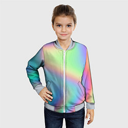 Бомбер детский Бензиновый градиент, цвет: 3D-серый — фото 2