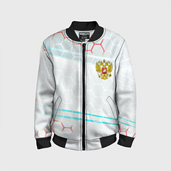 Бомбер детский Герб РФ броня текстура, цвет: 3D-черный