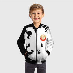 Бомбер детский СССР текстура герб, цвет: 3D-черный — фото 2
