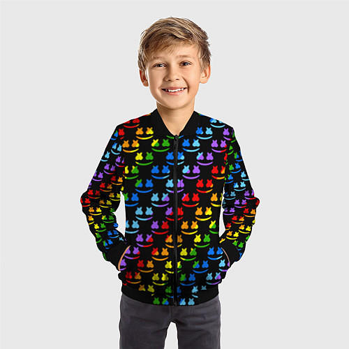 Детский бомбер Marshmello dj colors / 3D-Черный – фото 3