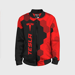 Бомбер детский Tesla - red gradient по-вертикали, цвет: 3D-черный