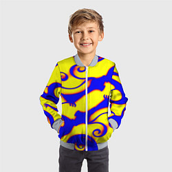 Бомбер детский Аниме драконы неон, цвет: 3D-серый — фото 2