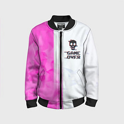 Бомбер детский Game over pink abstraction, цвет: 3D-черный