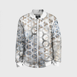 Бомбер детский Зеркальные соты с переливами света, цвет: 3D-белый