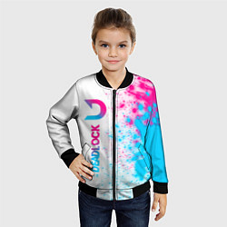 Бомбер детский Deadlock neon gradient style по-вертикали, цвет: 3D-черный — фото 2