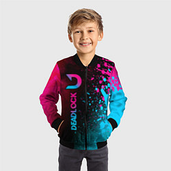 Бомбер детский Deadlock - neon gradient по-вертикали, цвет: 3D-черный — фото 2