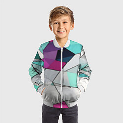 Бомбер детский Яркая геометрическая абстракция, цвет: 3D-белый — фото 2