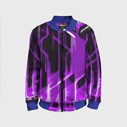 Бомбер детский Abstract purple stripes on a black background, цвет: 3D-синий