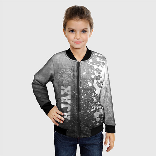 Детский бомбер Ajax - grey gradient по-вертикали / 3D-Черный – фото 4