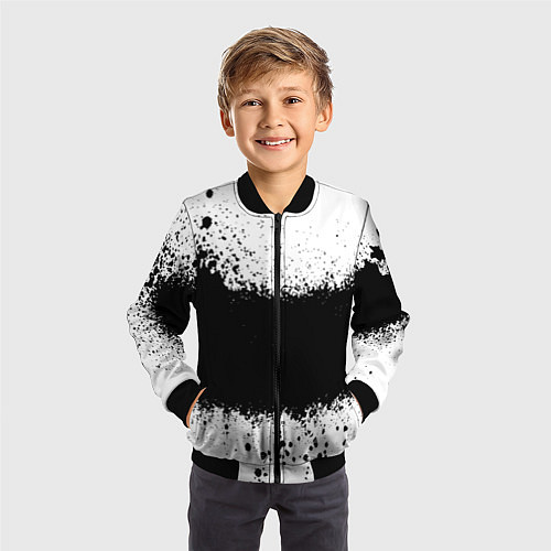 Детский бомбер Просто краски чёрные / 3D-Черный – фото 3