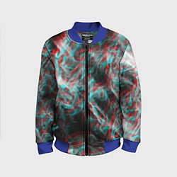 Бомбер детский Дым из вейпа глитч, цвет: 3D-синий