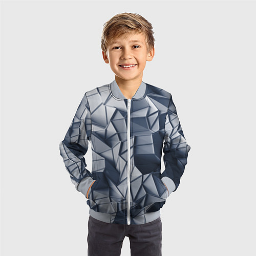 Детский бомбер Геометрические грани / 3D-Серый – фото 3
