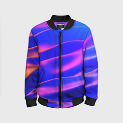 Бомбер детский Неоновые волны градиент, цвет: 3D-черный