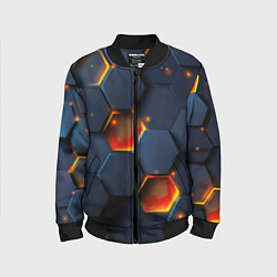 Бомбер детский Шестигранники с подсветкой, цвет: 3D-черный