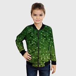 Бомбер детский Мозаика под зеленую змею, цвет: 3D-черный — фото 2