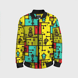 Бомбер детский Роботы монстры паттерн, цвет: 3D-черный