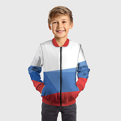 Бомбер детский Триколор флаг России, цвет: 3D-красный — фото 2