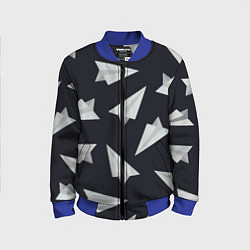 Бомбер детский Белый бумажный самолётик - Телеграм, цвет: 3D-синий