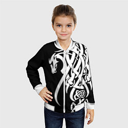 Бомбер детский Языческий кельтский орнамент тату, цвет: 3D-белый — фото 2
