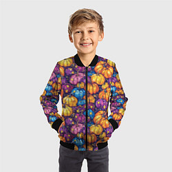 Бомбер детский Тыквенный урожай, цвет: 3D-черный — фото 2