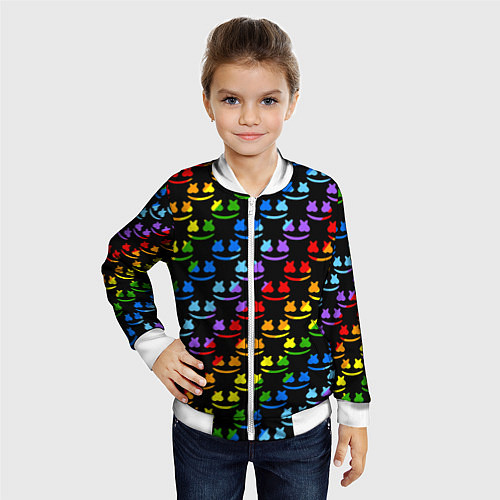 Детский бомбер Marshmello pattern neon / 3D-Белый – фото 4