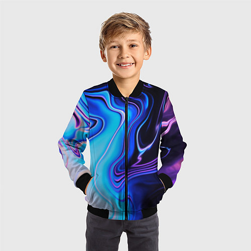 Детский бомбер Abrupt neon colors / 3D-Черный – фото 3