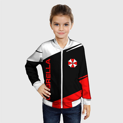 Детский бомбер Umbrella corporation - resident evil / 3D-Белый – фото 4