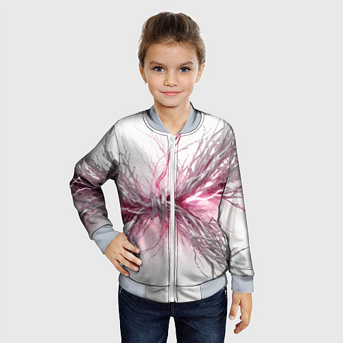 Детский бомбер Электрическое сплетение / 3D-Серый – фото 4