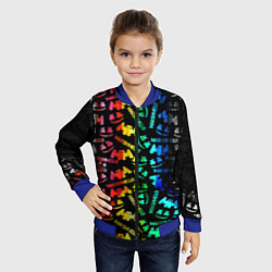 Бомбер детский Marshmello neon color, цвет: 3D-синий — фото 2