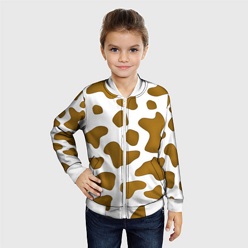 Детский бомбер Пятна коровы / 3D-Белый – фото 4