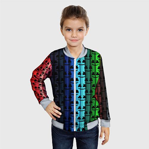 Детский бомбер Marshmello gradient / 3D-Серый – фото 4