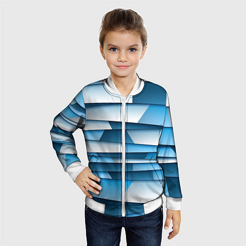 Детский бомбер Geometry line / 3D-Белый – фото 4