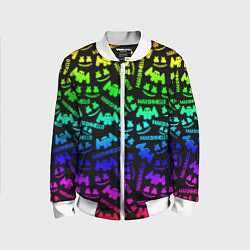 Детский бомбер Marshmello neon steel pattern