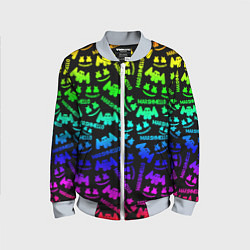 Детский бомбер Marshmello neon steel pattern