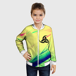 Бомбер детский Славянская символики лого, цвет: 3D-белый — фото 2