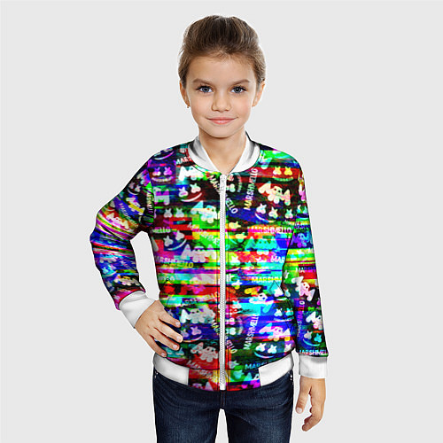 Детский бомбер Marshmello music краски / 3D-Белый – фото 4