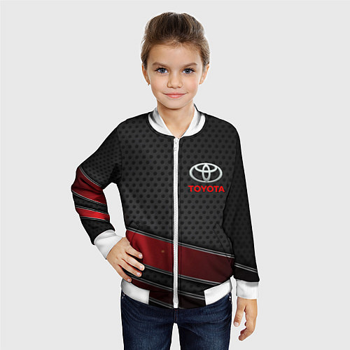 Детский бомбер Toyota auto car / 3D-Белый – фото 4