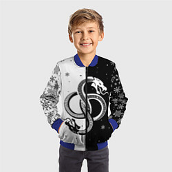 Бомбер детский Инь янь - змеи, цвет: 3D-синий — фото 2