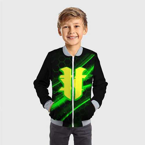 Детский бомбер Starcraft 2 кислотные соты линии / 3D-Серый – фото 3