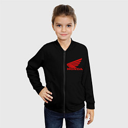 Бомбер детский Honda red logo auto steel, цвет: 3D-черный — фото 2