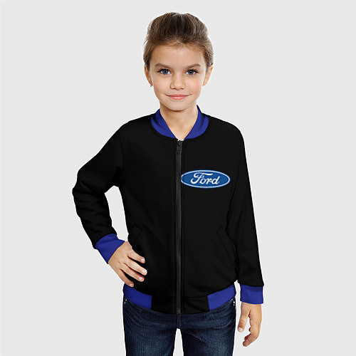 Детский бомбер FORD logo auto / 3D-Синий – фото 4