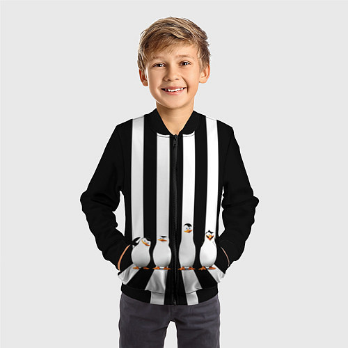 Детский бомбер Четыре пингвина / 3D-Черный – фото 3