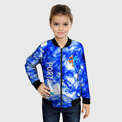 Бомбер детский Portal 2 flame blue, цвет: 3D-черный — фото 2