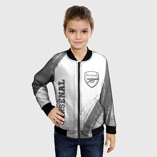 Детский бомбер Arsenal - white gradient вертикально / 3D-Черный – фото 4