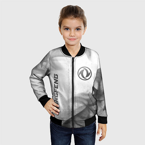 Детский бомбер Dongfeng - white gradient вертикально / 3D-Черный – фото 4