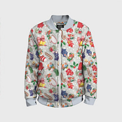Бомбер детский Christmas Pattern, цвет: 3D-серый